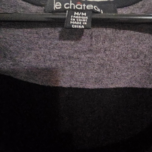 le château Black & Gray Striped Women's Tank Top Medium - Picture 3 of 5